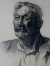 Charcoal Sketch of a mature rugged look Portrait